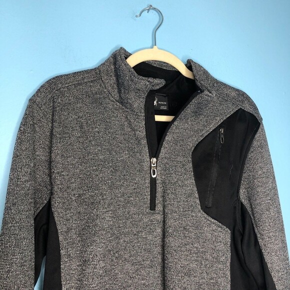Spyder Sweater Mens Medium Gray 1/4 Zip Sweatshirt Fleece - Picture 4 of 9